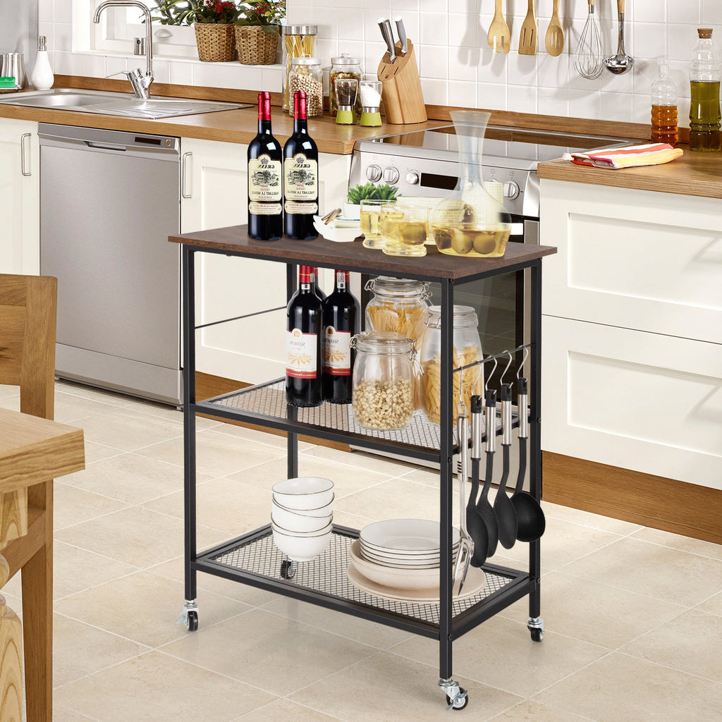 3-Tier Kitchen Utility Industrial Cart