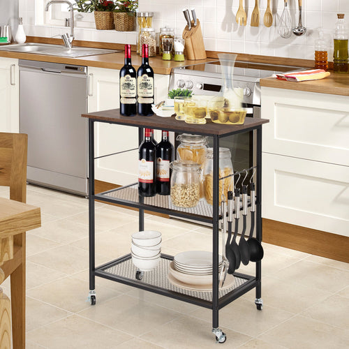 3-Tier Kitchen Utility Industrial Cart