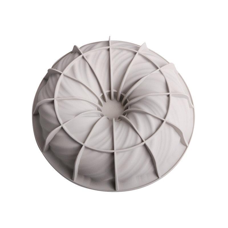 3D Big Swirl Shape Silicone Butter Cake Mould