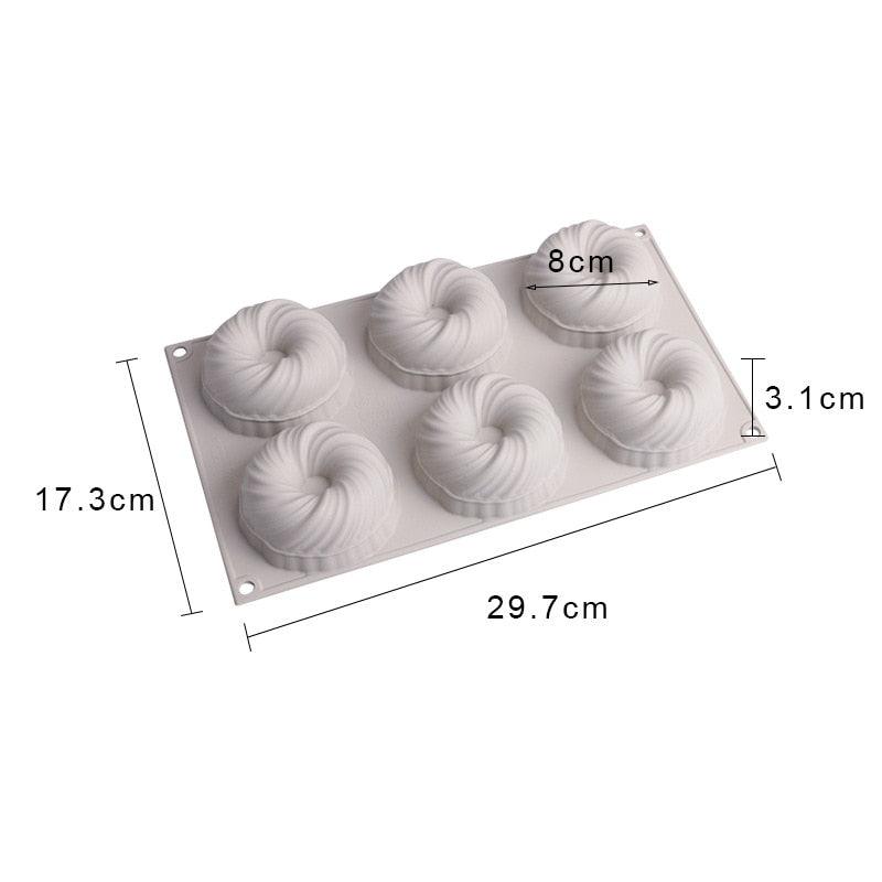 3D Big Swirl Shape Silicone Butter Cake Mould