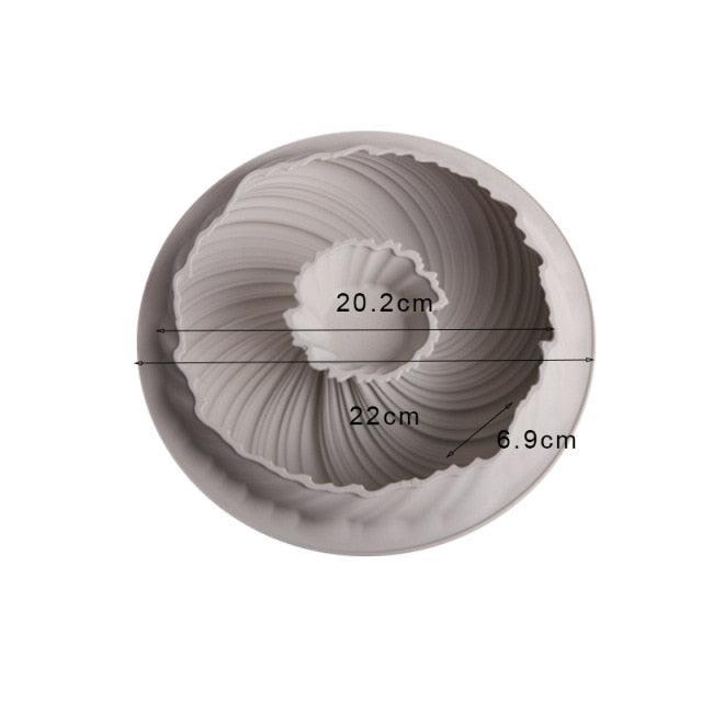 3D Big Swirl Shape Silicone Butter Cake Mould