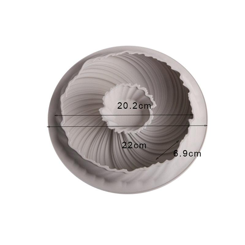 3D Big Swirl Shape Silicone Butter Cake Mould