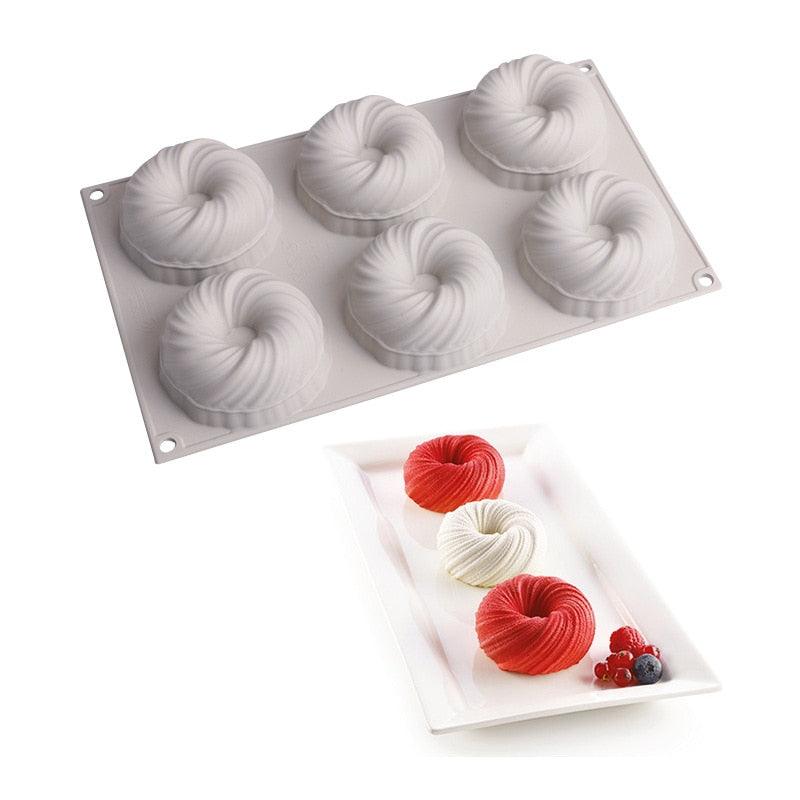 3D Big Swirl Shape Silicone Butter Cake Mould