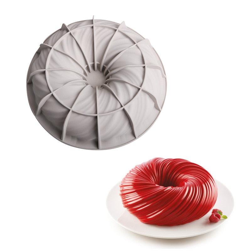 3D Big Swirl Shape Silicone Butter Cake Mould