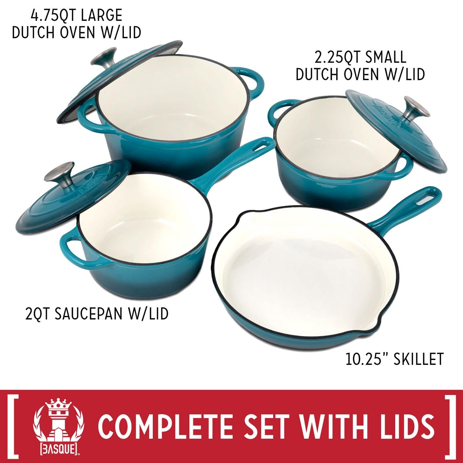 7-Piece Basque Enameled Cast Iron Cookware Set