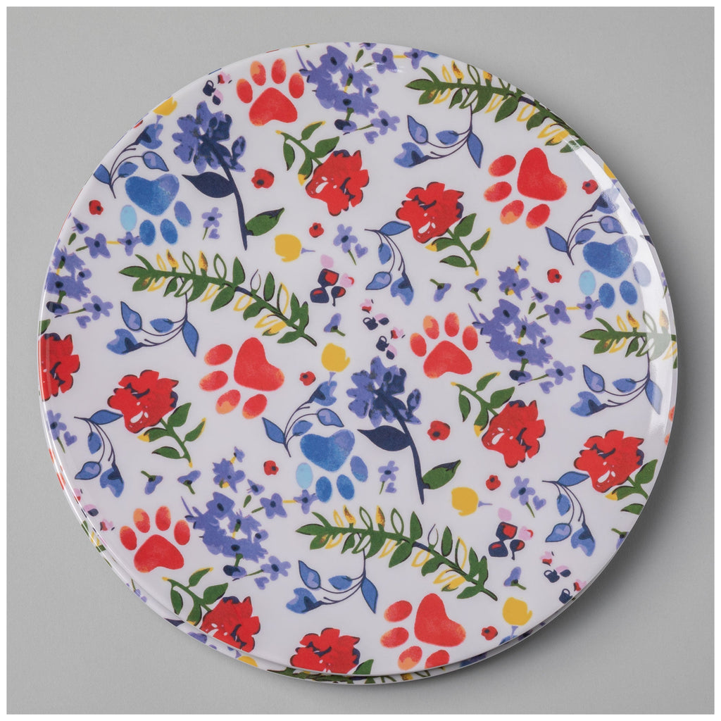 Flower Garden Paws Melamine Dinnerware Set Of 4