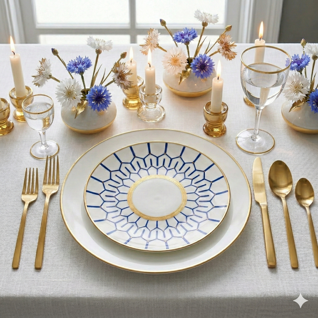 Blue Mosaic Accent Plate - Set Of 4