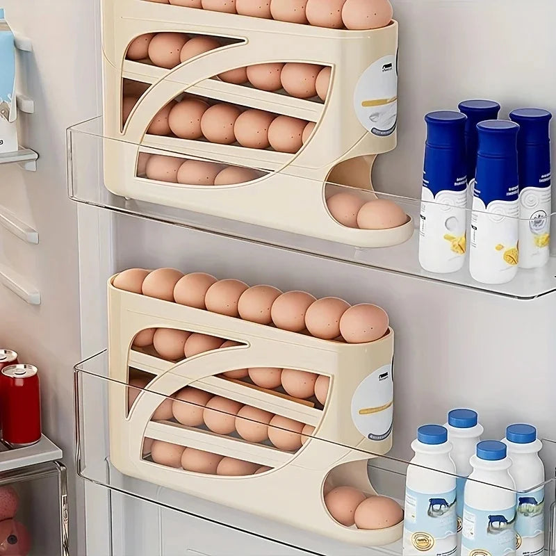 3-Tier Rolling Egg Storage Container for Refrigerator