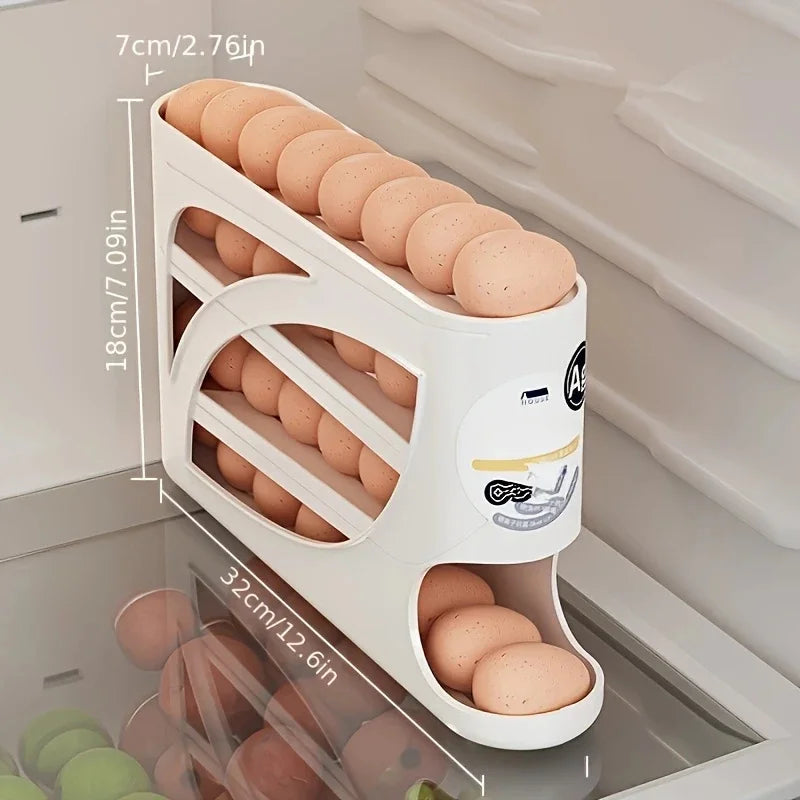 3-Tier Rolling Egg Storage Container for Refrigerator