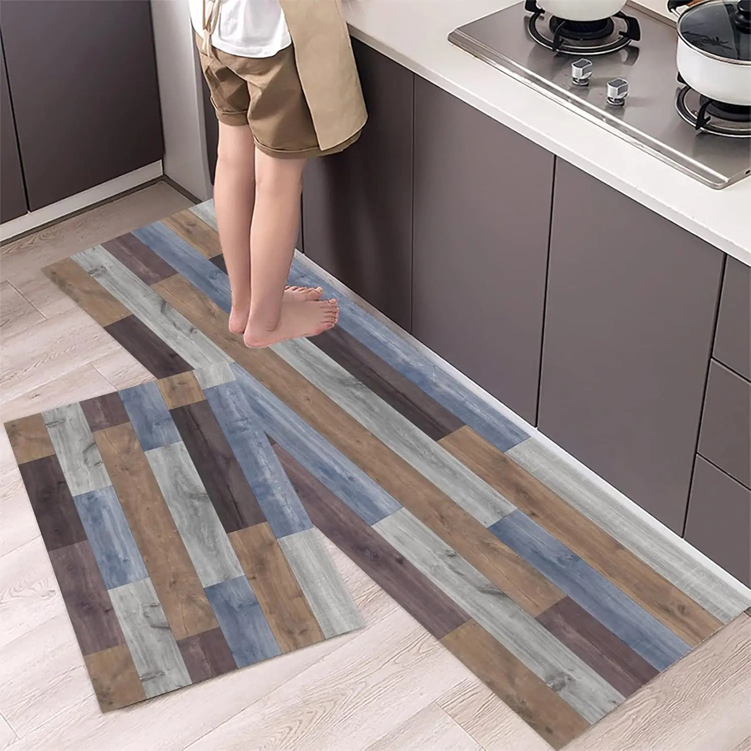 Wooden Kitchen Floor Mat Comfort Non-Slip