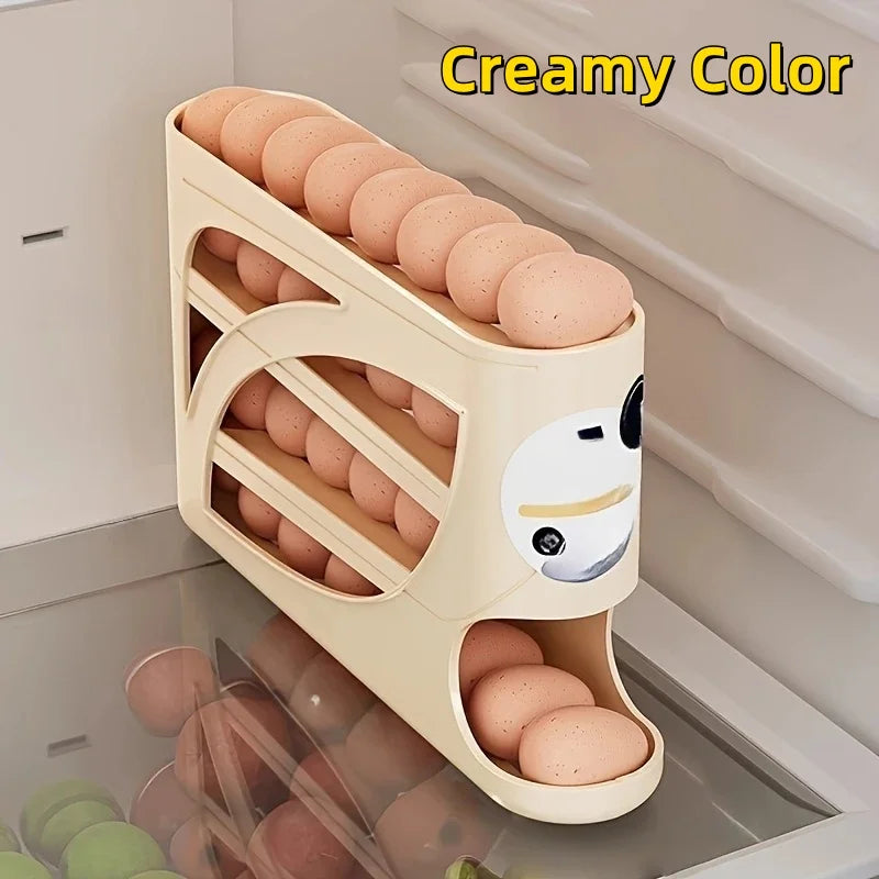 3-Tier Rolling Egg Storage Container for Refrigerator