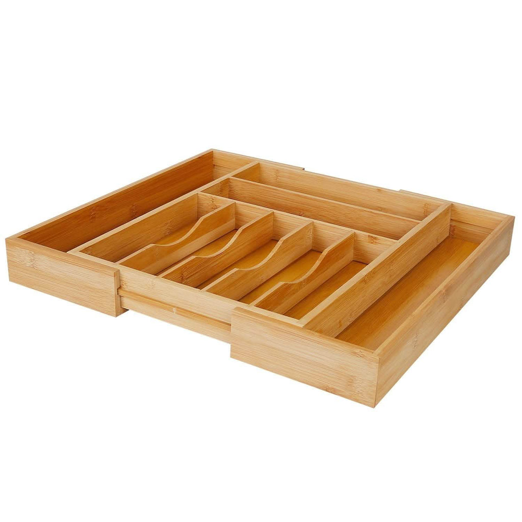 Expandable Bamboo Cutlery Drawer Organizer