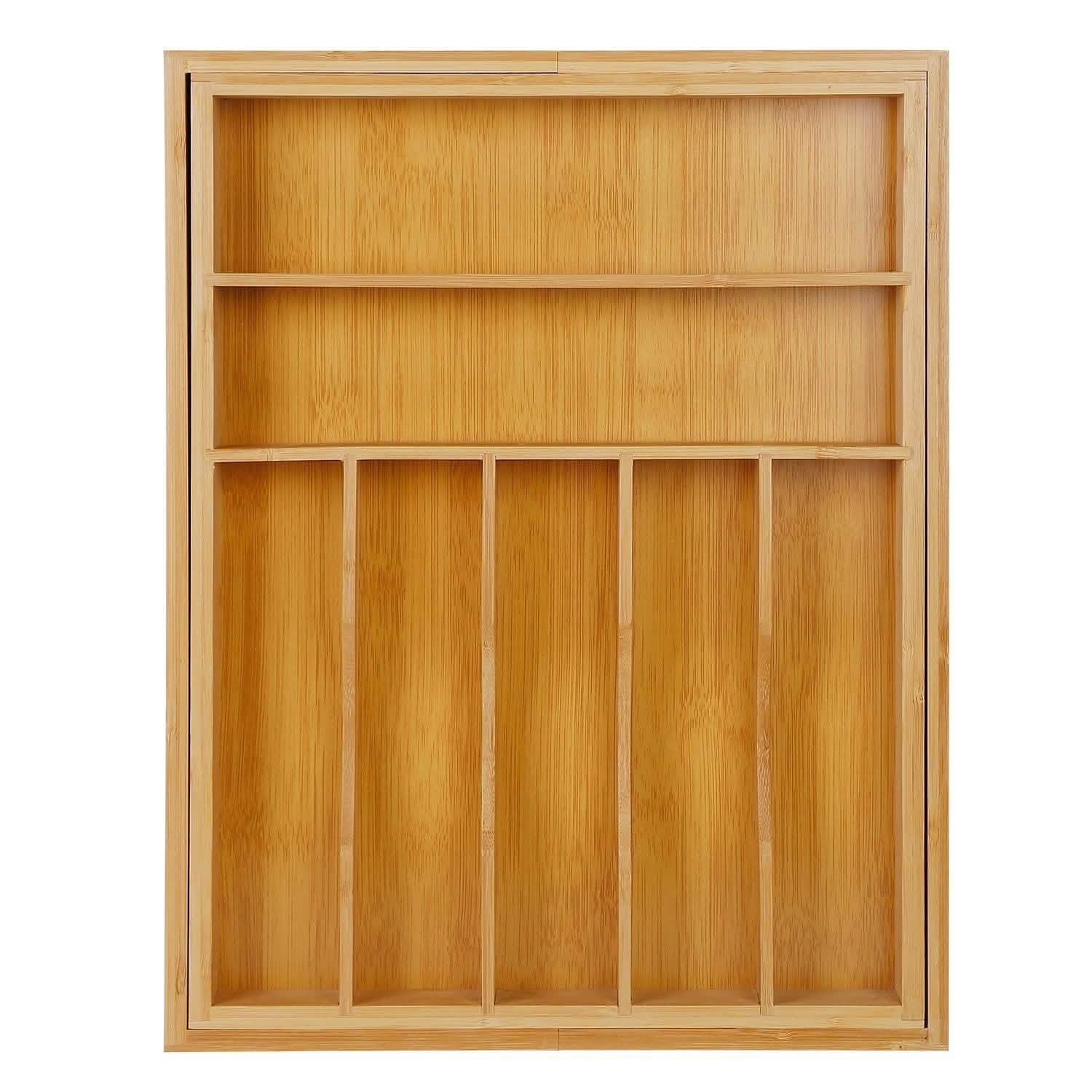 Expandable Bamboo Cutlery Drawer Organizer