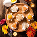Bamboo Round 2 Section Platter 14" inch | For Appetizers / Barbecue / Burger Sliders