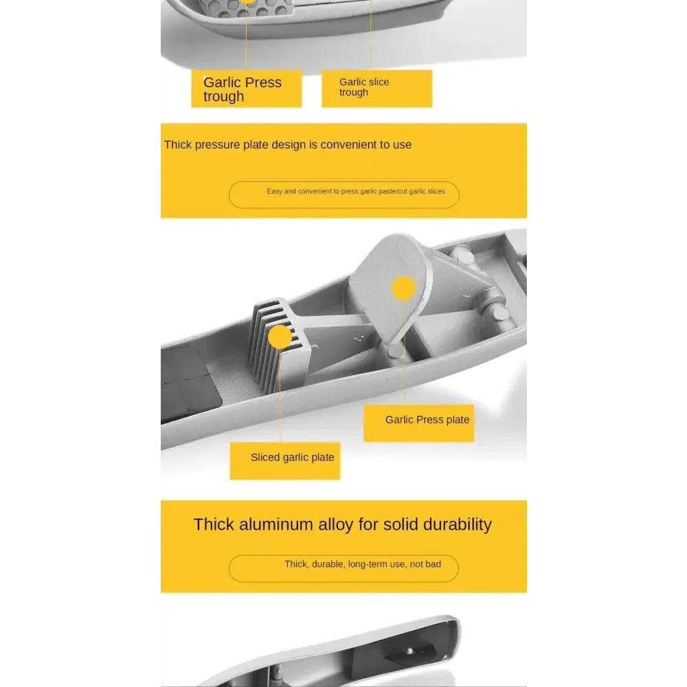 Unique Design Kitchen Household Manual Garlic Press Aluminum Alloy Garlic Maker Garlic Squeeze Garlic Press Kitchen Gadget